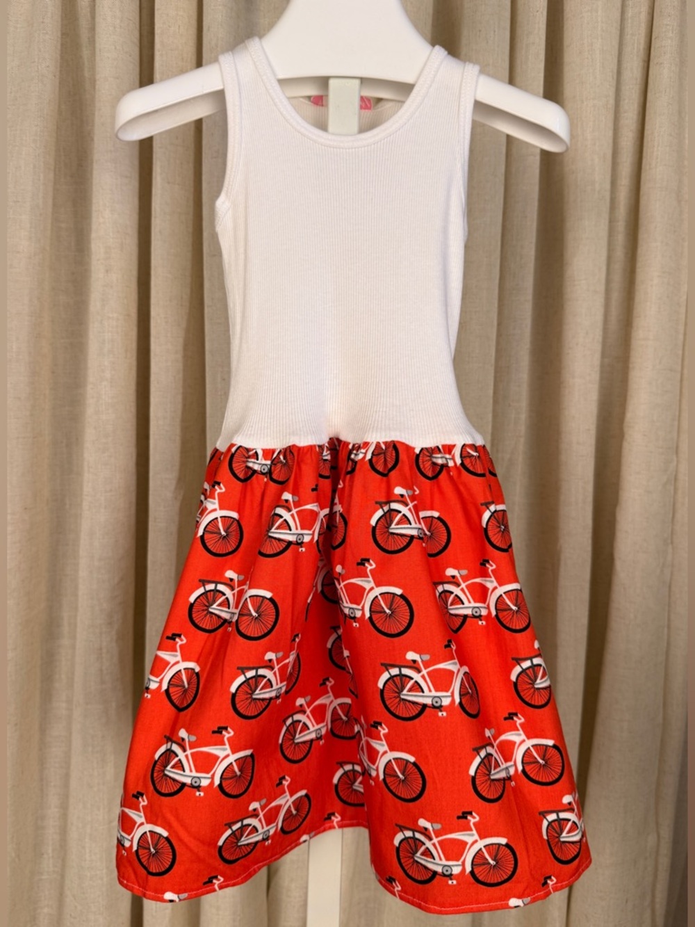 Alejandra Kearl White Rib Tank with Red & White *Bicycle* Print Dress NWT 2T
